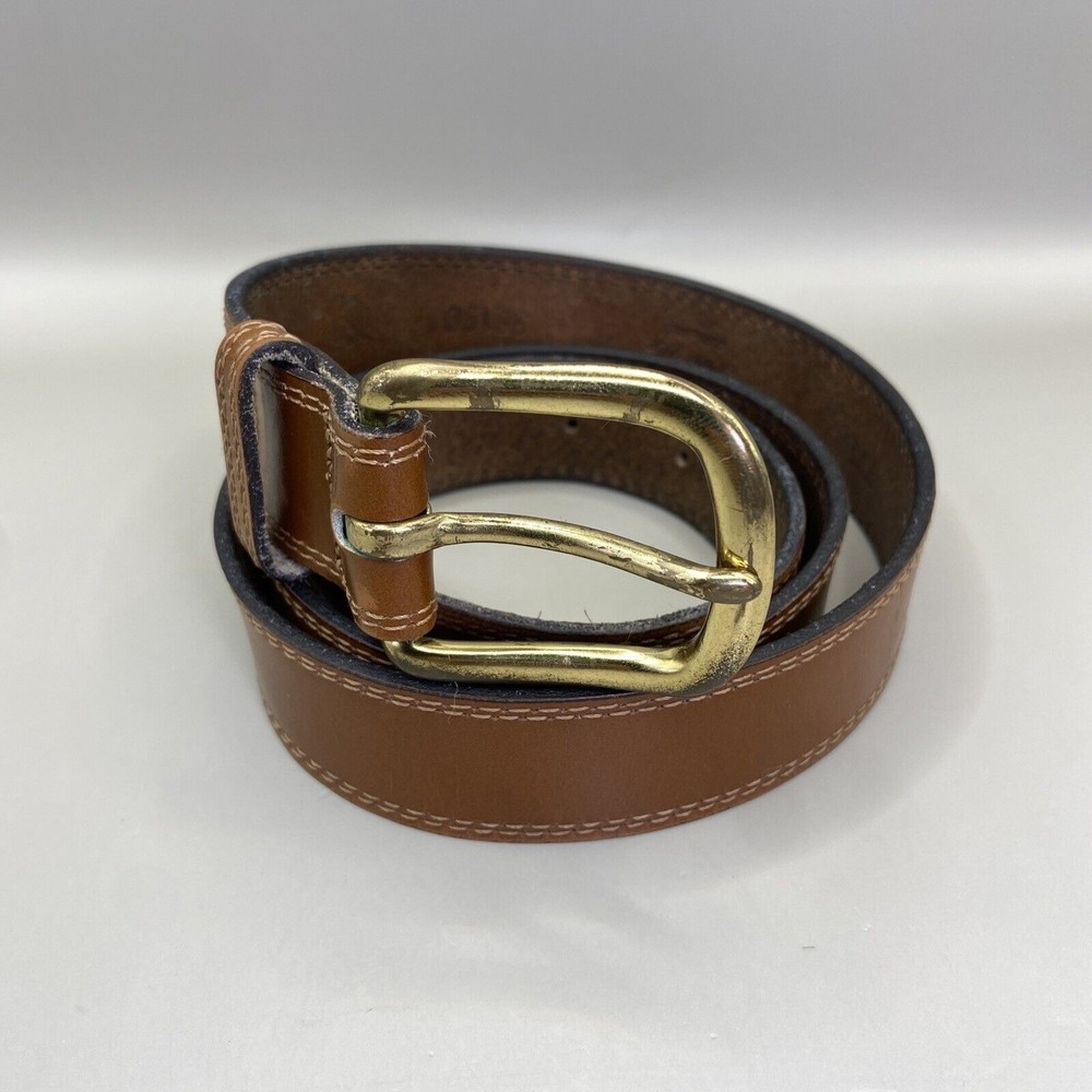 Vintage Bridle Cowhide Brown Leather Belt size 38/90 "The Crescent" Made in USA